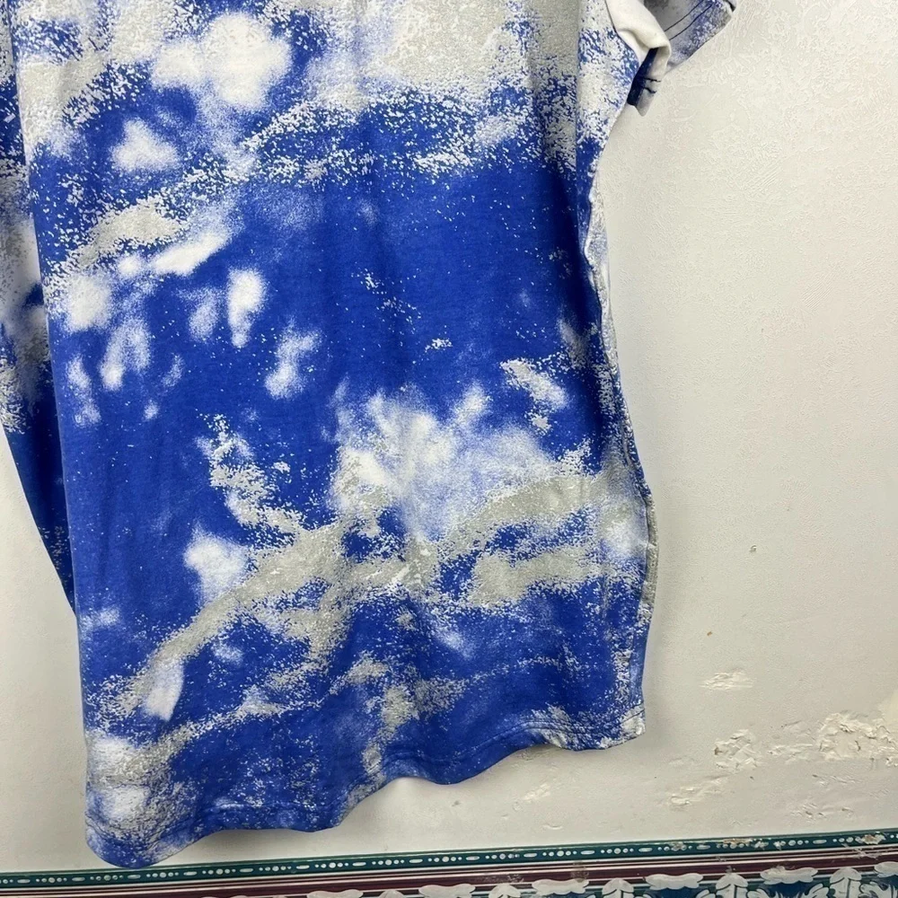 rise As 1ne Mens Short Sleeve Graphic Tee Blue White Cloud - Picture 8 of 11